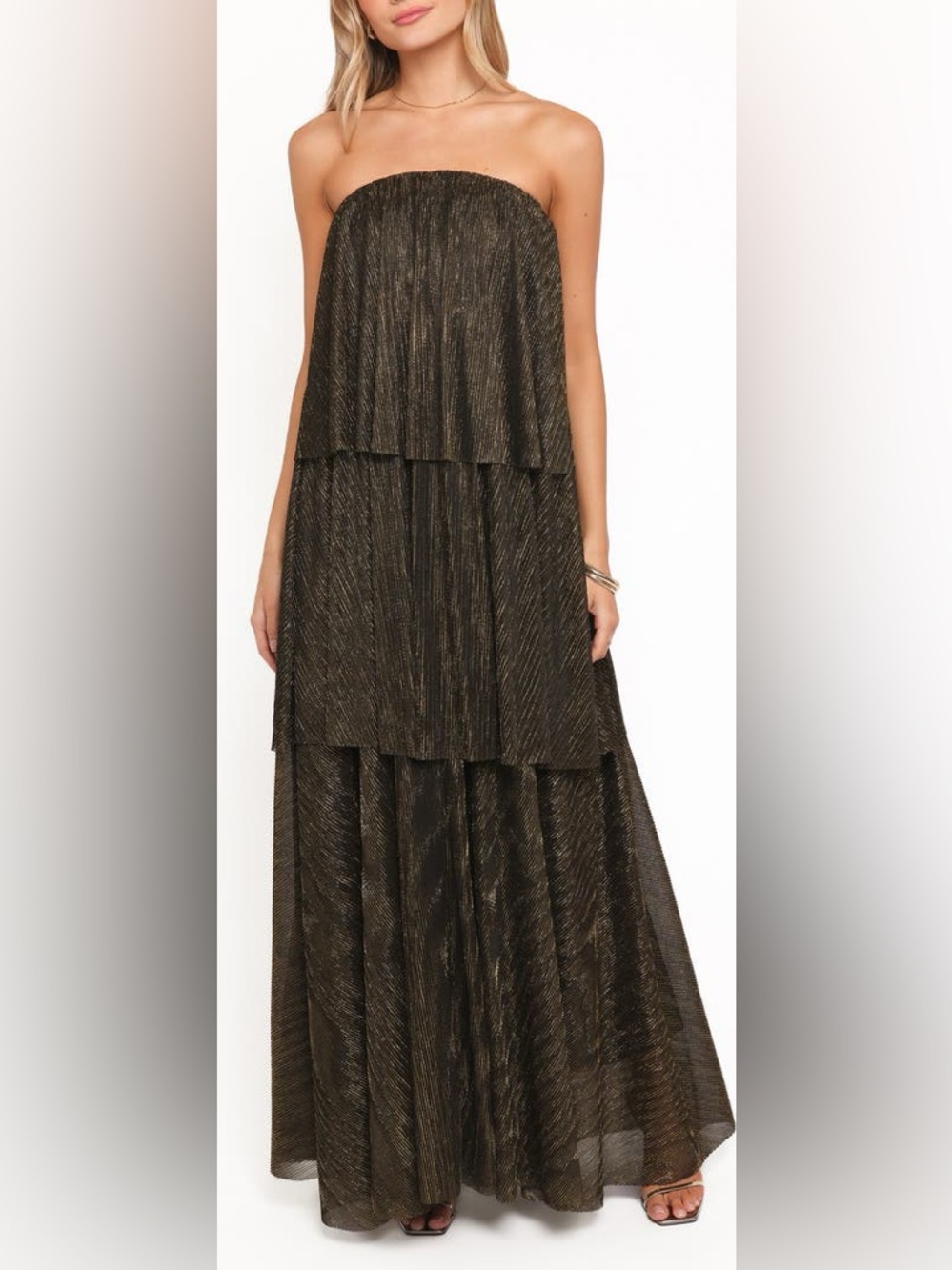 NWT Petal & Pup Bloom Tiered Strapless Maxi Dress